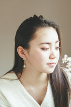 Someiyoshino Sakura Earrings with Japanese Cotton Pearl Chain