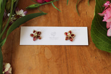 Small Two Layer Red Earrings