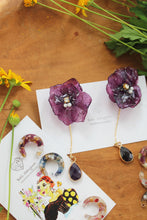 Violet Hydrangea & Amethyst Earrings No.3 -Titanium pierce (チタンピアス)