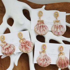 Sea Shell with Flower Earring- Clip-on(イヤリング）- No.17