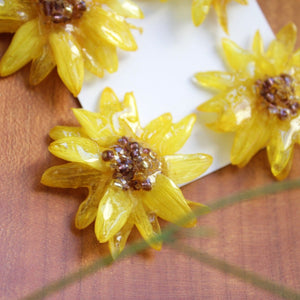 Sunflower Earrings with Beads