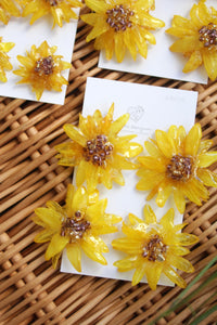 Sunflower Earrings with Beads