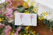 Sakura Earrings with Japanese Cotton Pearl Chain