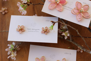 Small Two Layer Sakura Earrings