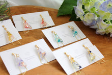 Triangular Floral Earrings With Seasonal Hydrangea- Summer