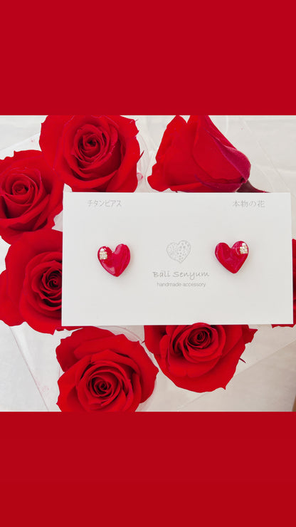 Heart-Shaped Rose Earring