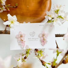 Someiyoshino Sakura Earrings with Petal and Bead Bouquet
