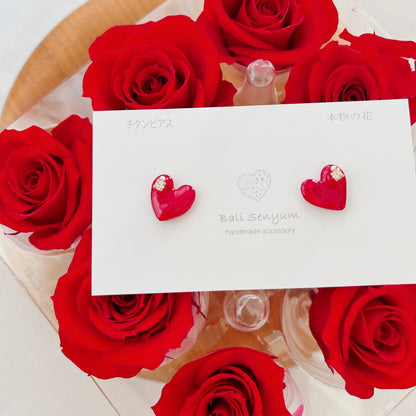 Heart-Shaped Rose Earring