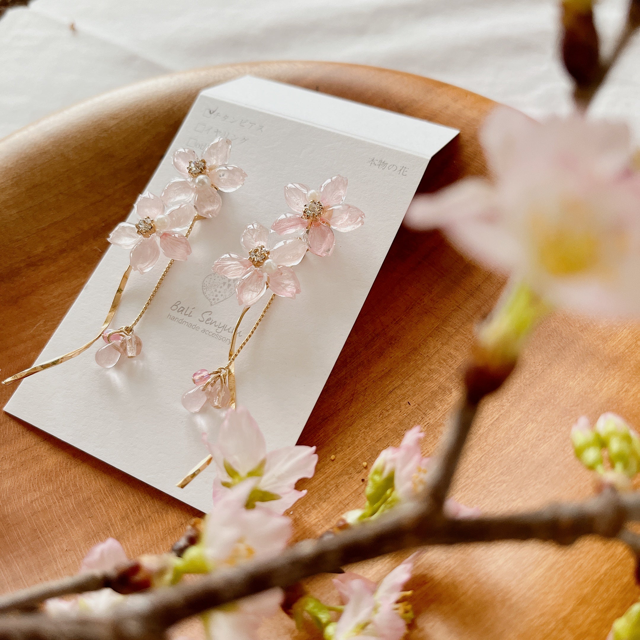 Someiyoshino Sakura Earring | Real Flowers | BaliSenyum Japan